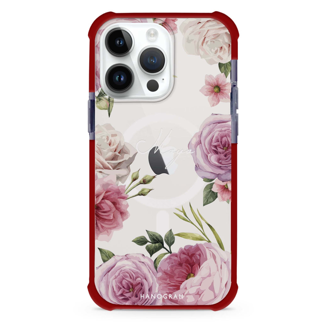 Beautiful Pretty Floral iPhone Magsafe 兼容超強防摔保護殼