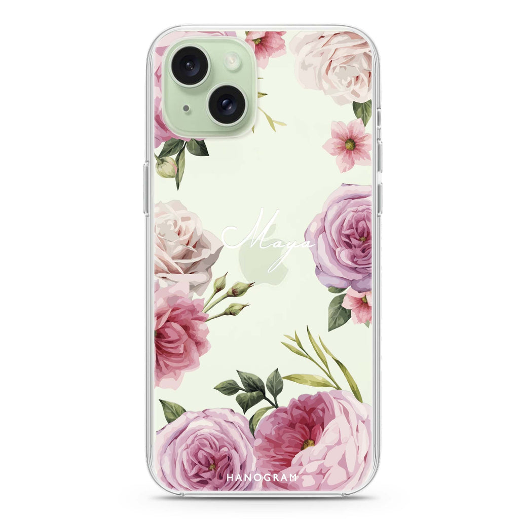 Beautiful Pretty Floral iPhone 15 水晶透明保護殼