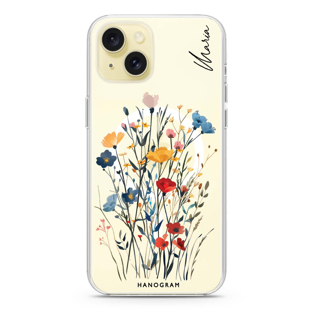 Garden Grace iPhone 15 Magsafe 兼容水晶透明保護殼