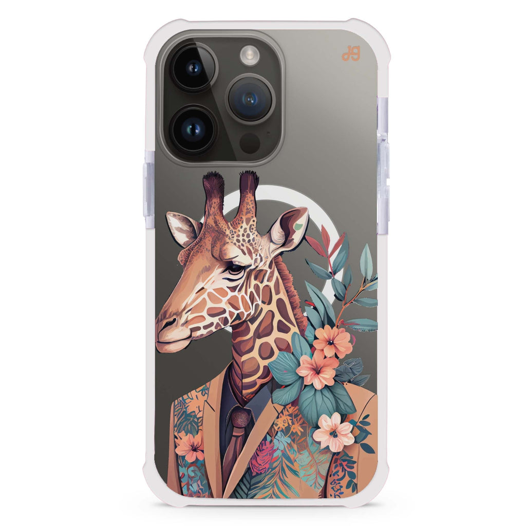 Giraffe & floral iPhone Magsafe 兼容超強防摔保護殼