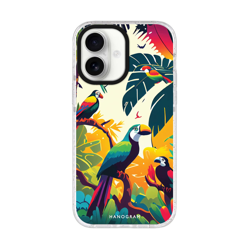 Tropical birds iPhone 17 水晶透明保護殼正面展示