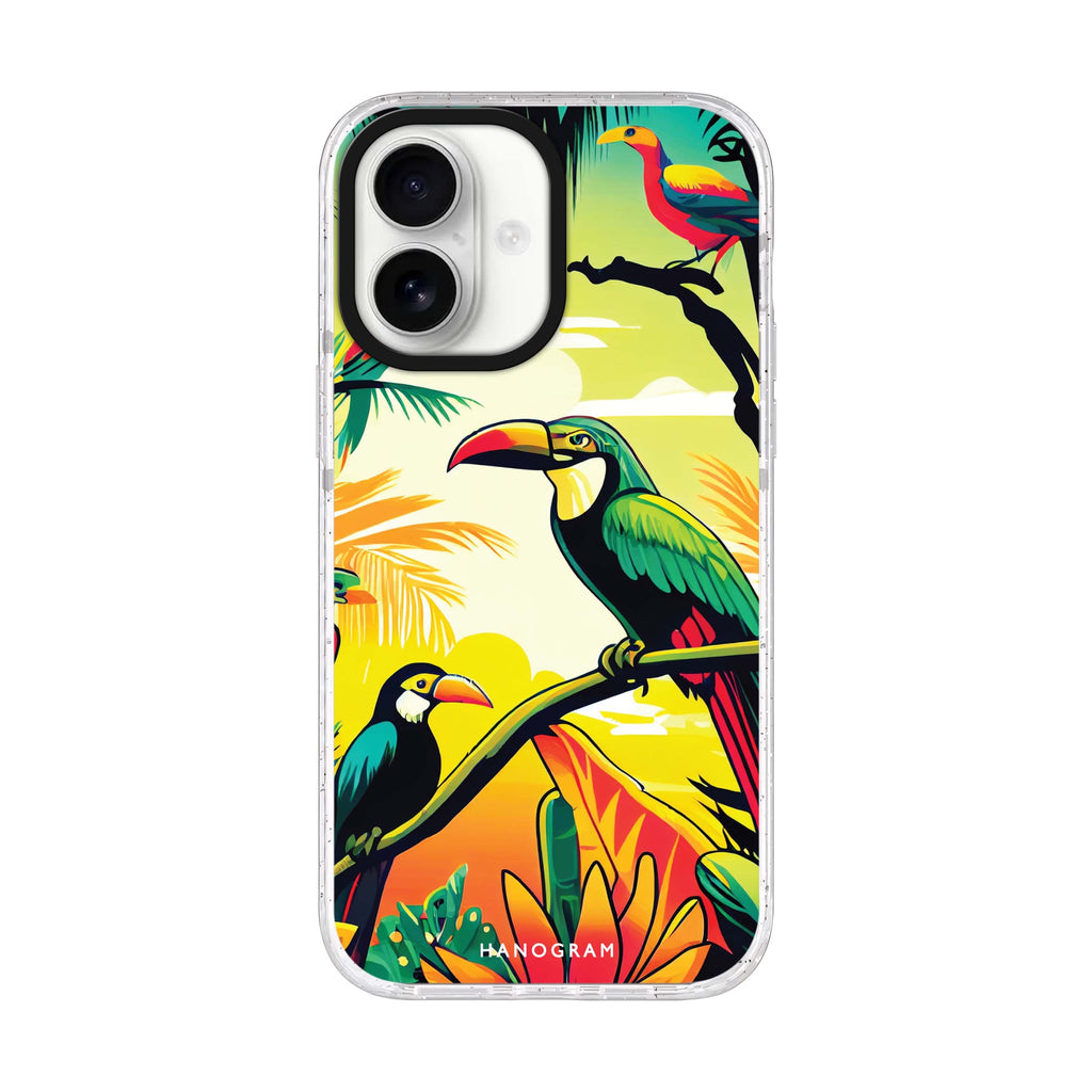Tropical birds iPhone 17 水晶透明保護殼正面展示