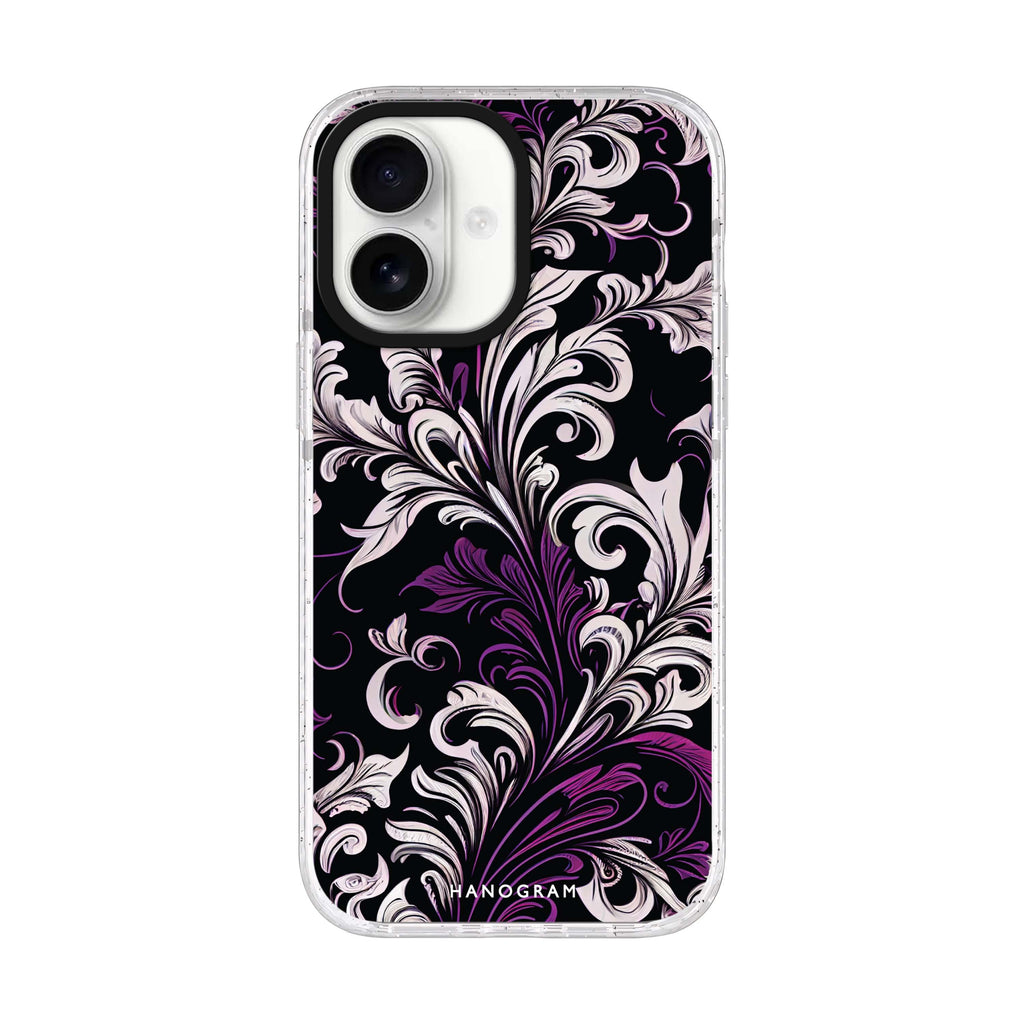 Floral iPhone 17 水晶透明保護殼正面展示