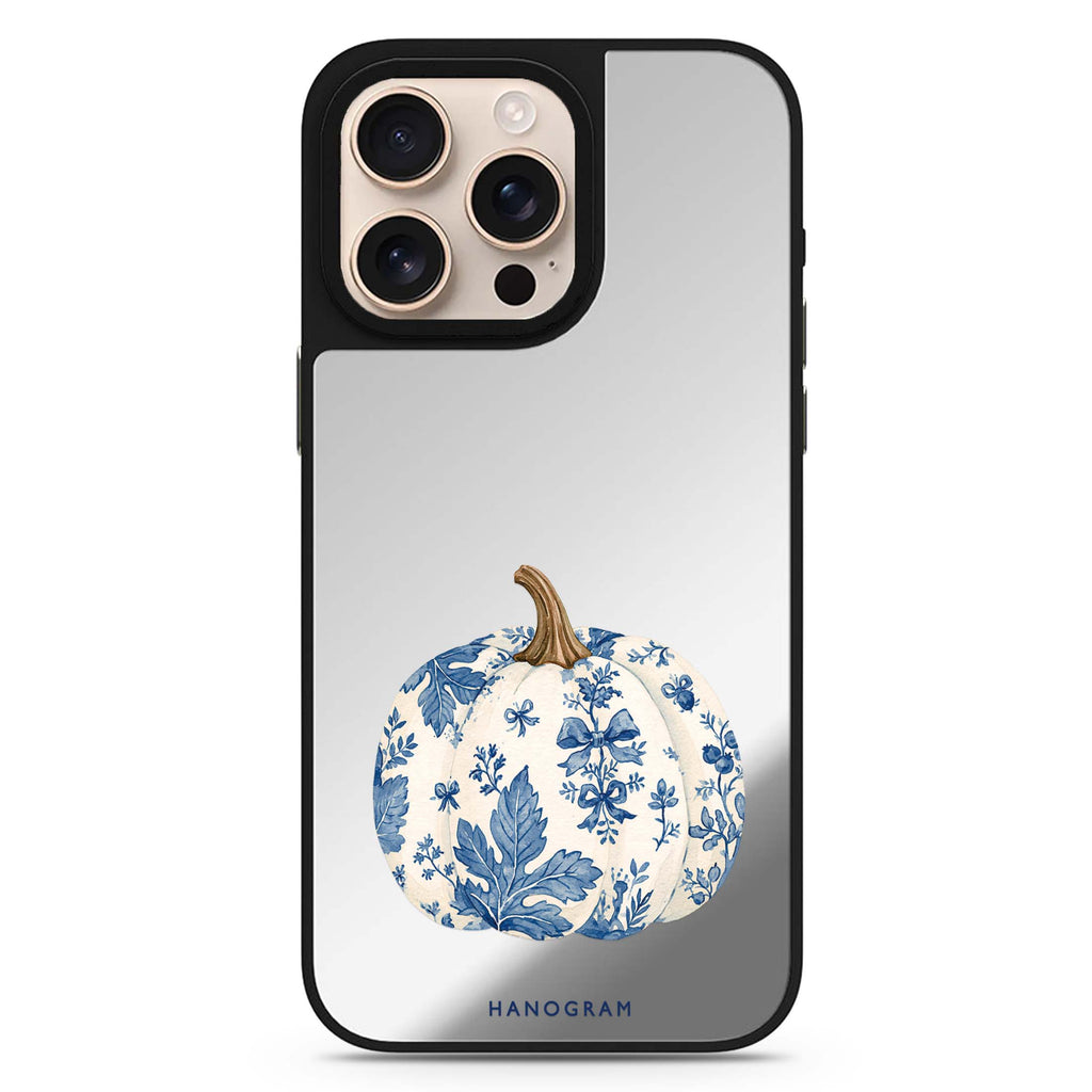 Blue China Pumpkin Magsafe 兼容鏡面手機殼
