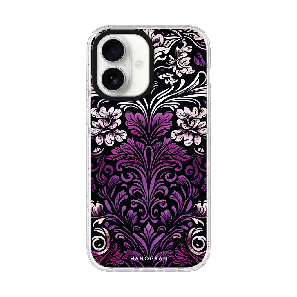 Floral iPhone 17 水晶透明保護殼正面展示