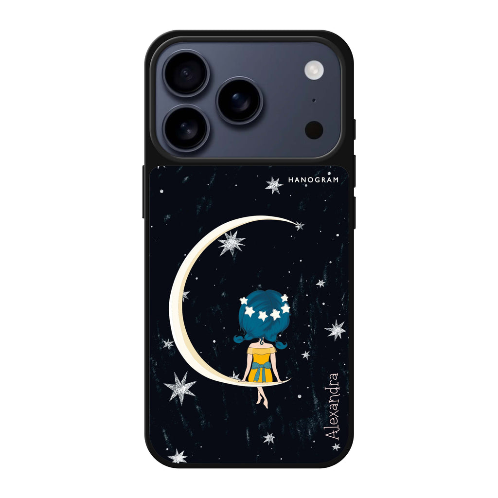 Cute Girl Moon 鏡面手機殼