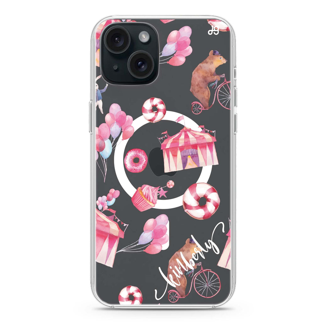 Red Circus iPhone 15 Magsafe 兼容水晶透明保護殼