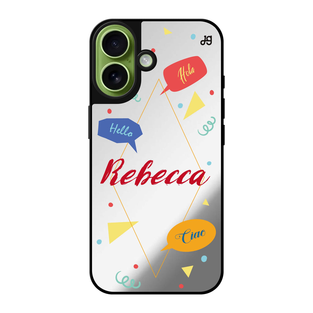 Reflective iPhone 16 Mirror Case –Communicate Fun Design