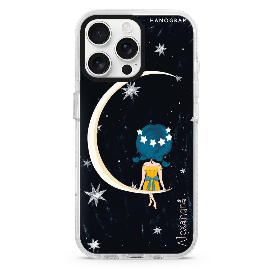 Cute Girl Moon Magsafe 兼容水晶透明保護殼