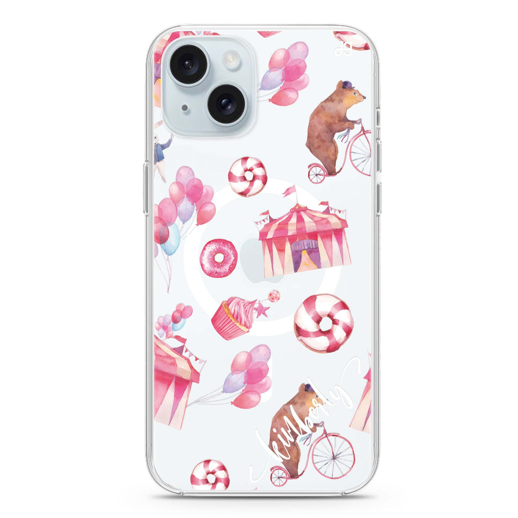 Red Circus iPhone 15 Plus Magsafe 兼容水晶透明保護殼