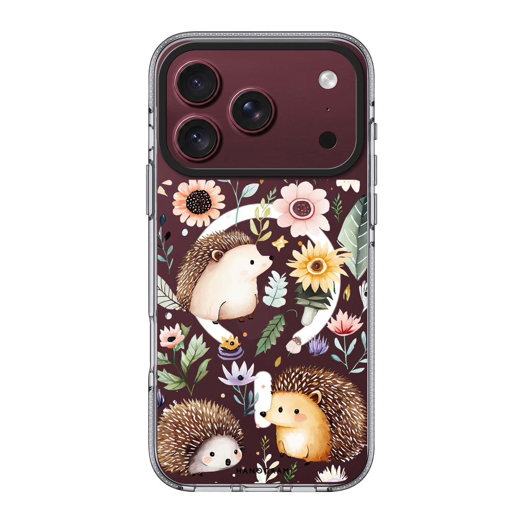 Hedgehog & Floral 水晶透明保護殼