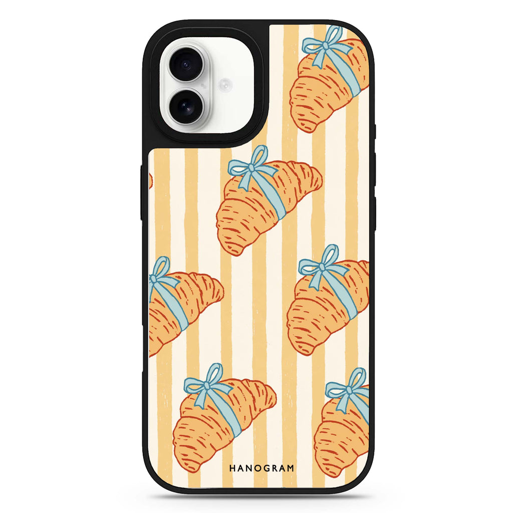 Croissants with Blue Bows 鏡面手機殼
