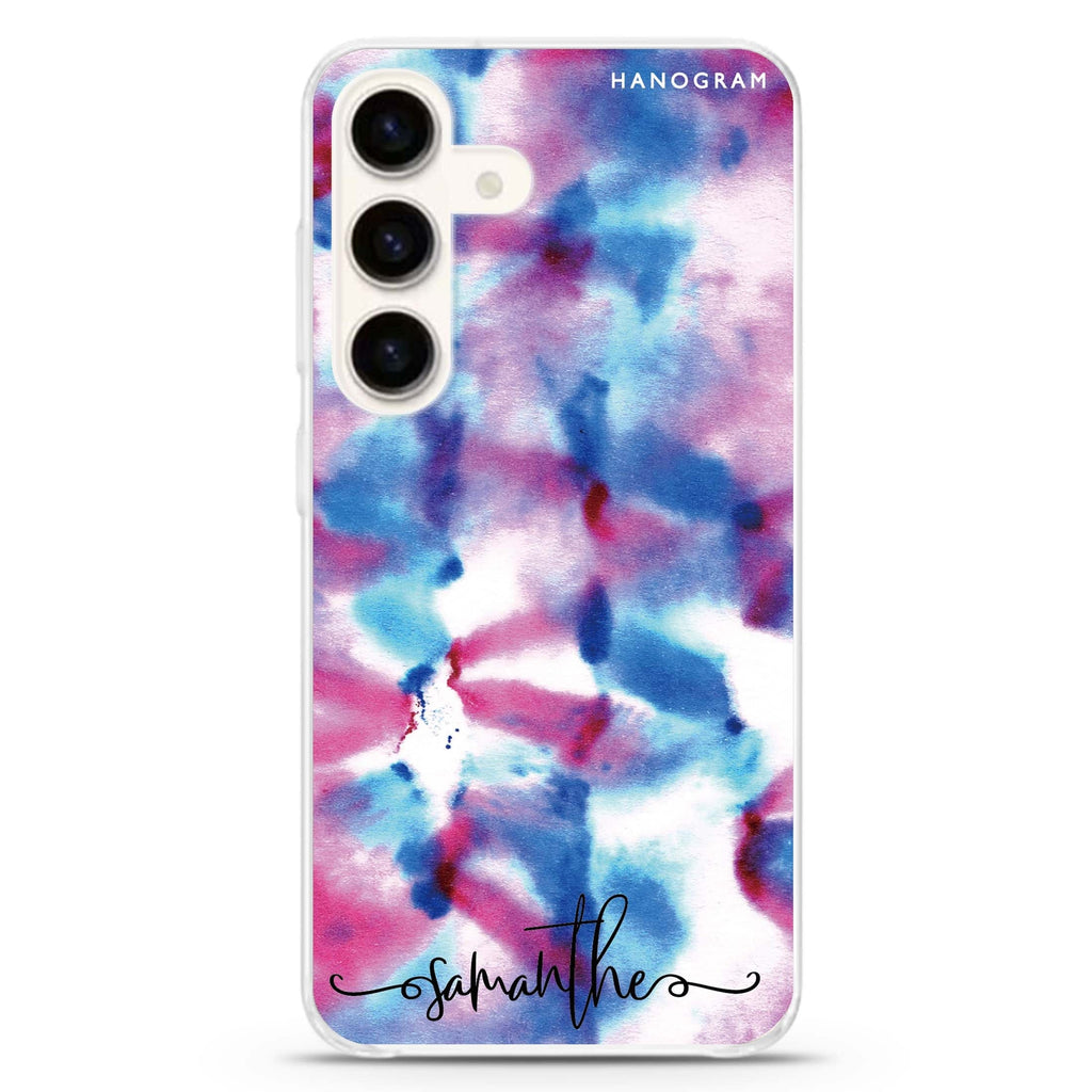 Psychedelic Light Samsung Galaxy S26/S25/S24 可加名字水晶透明保護殼正面展示