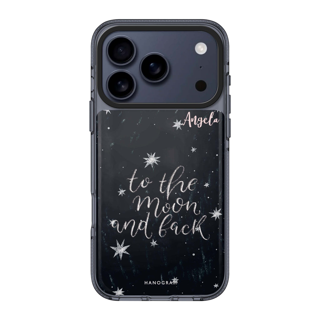 To the moon and back iPhone 17 Pro Max MagSafe 水晶透明保護殼 月亮圖案設計 可自訂名字 圖1