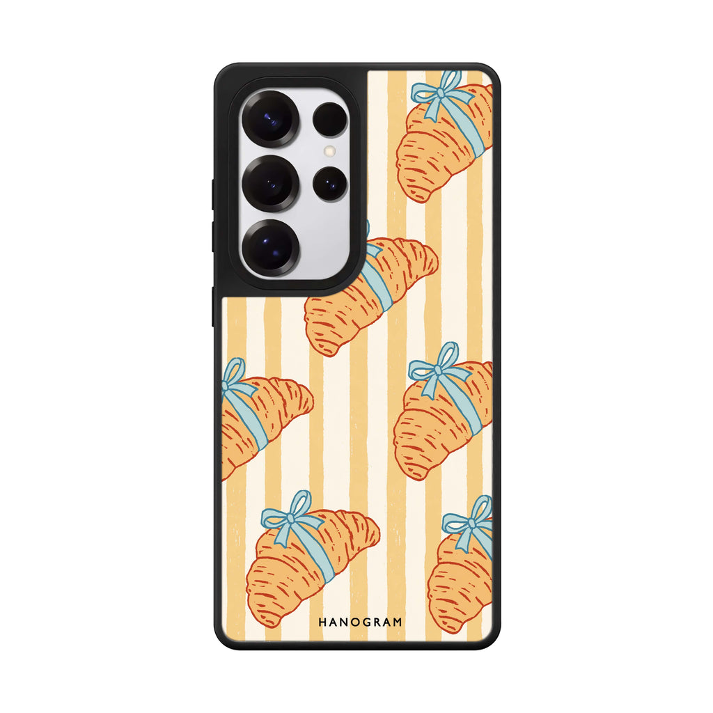 Croissants with Blue Bows Samsung Galaxy 鏡面手機殼