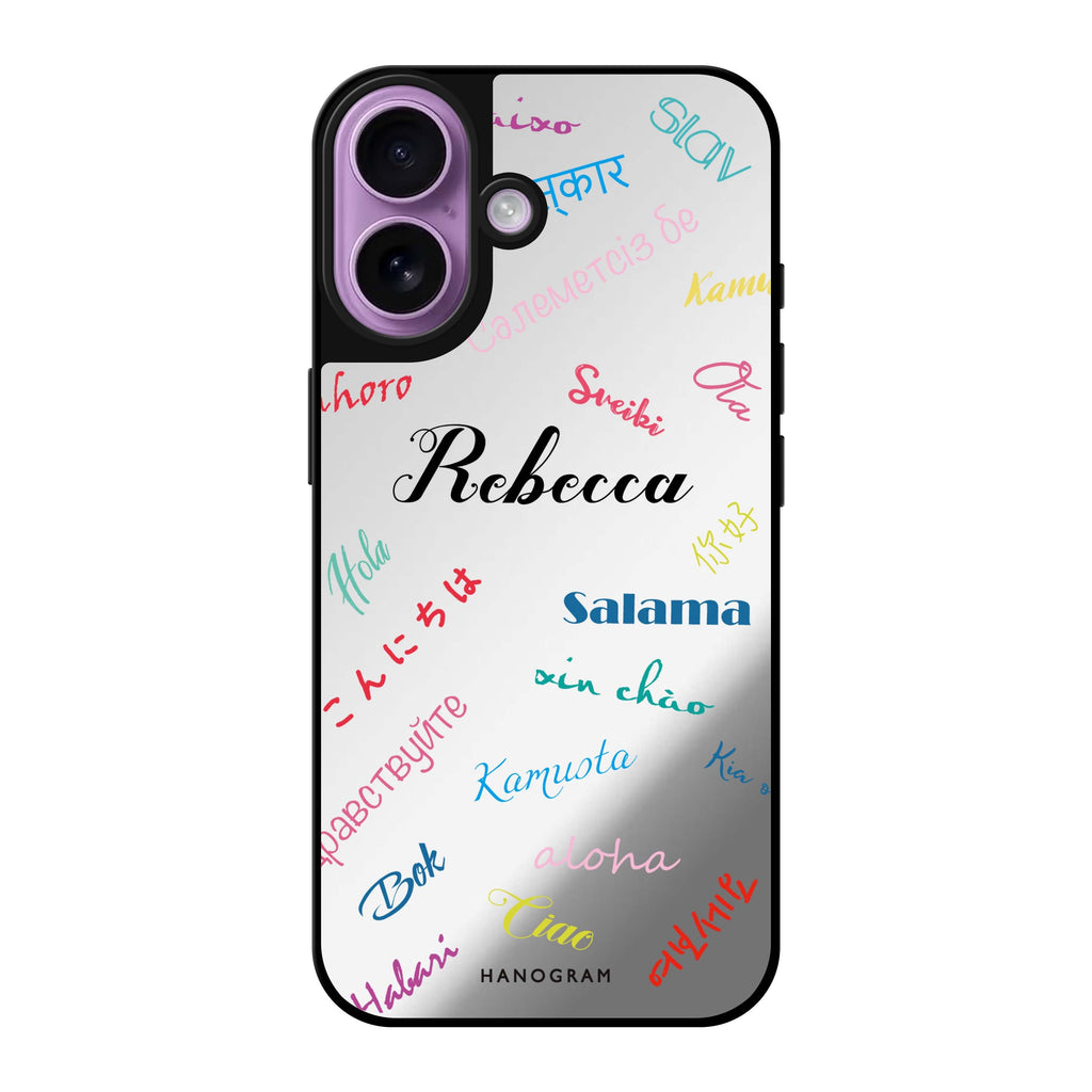 Reflective iPhone 16 Mirror Case –Hello Wrold Design