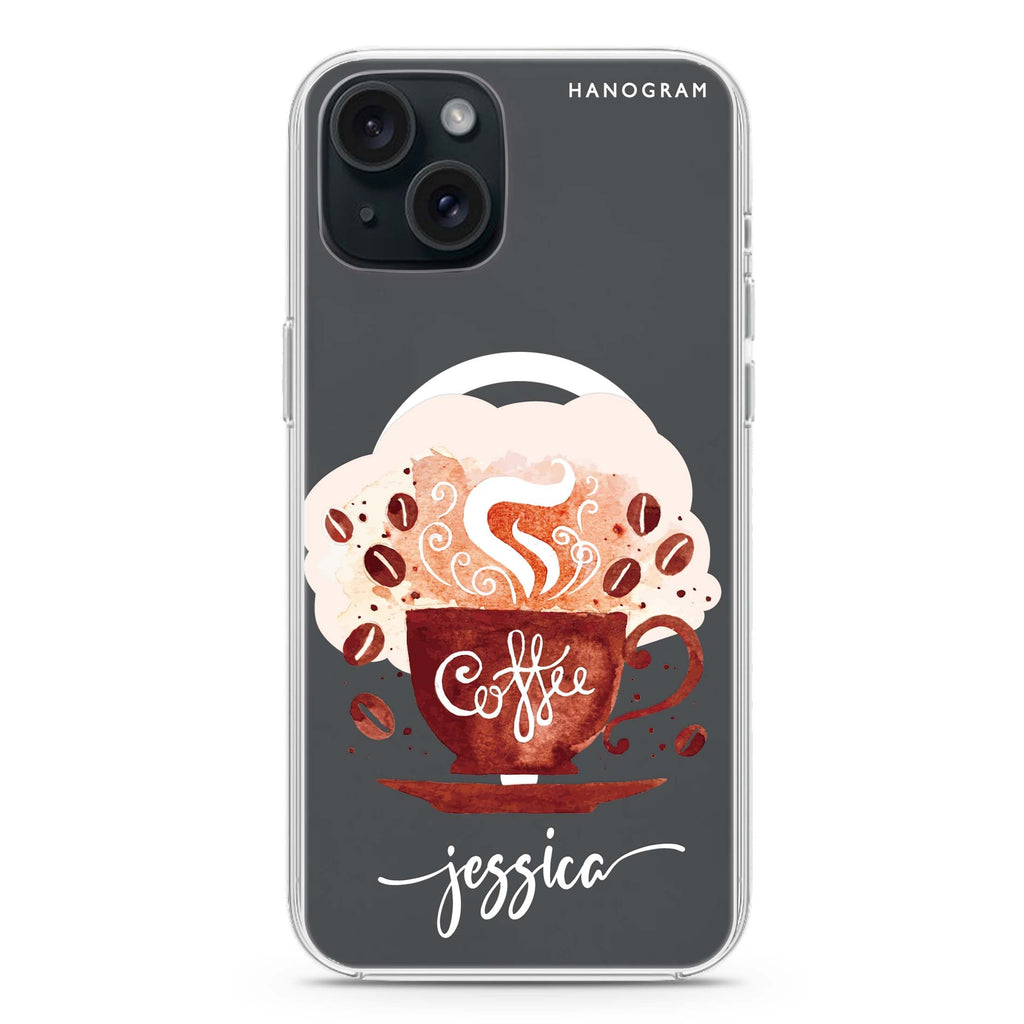 Fragrant coffee iPhone 15 Plus Magsafe 兼容水晶透明保護殼