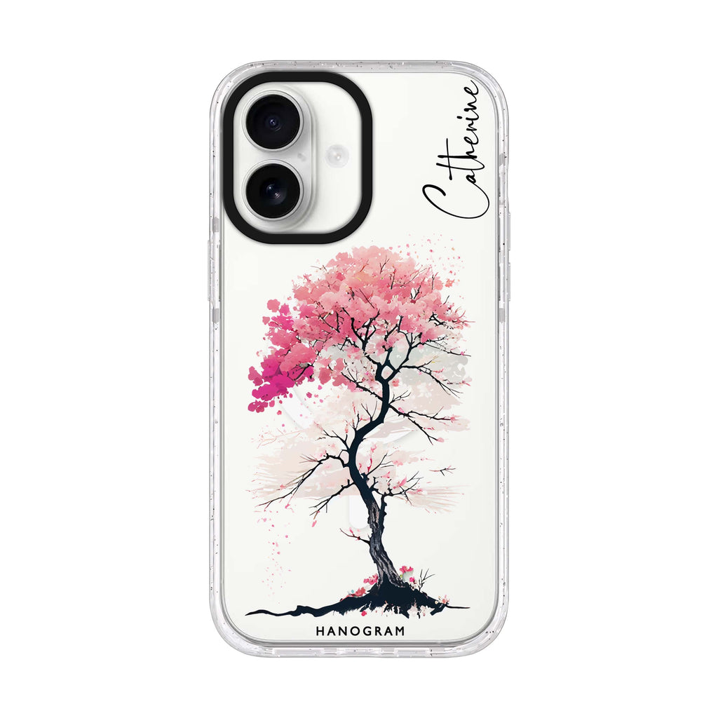 A Cherry tree iPhone 17 水晶透明保護殼正面展示