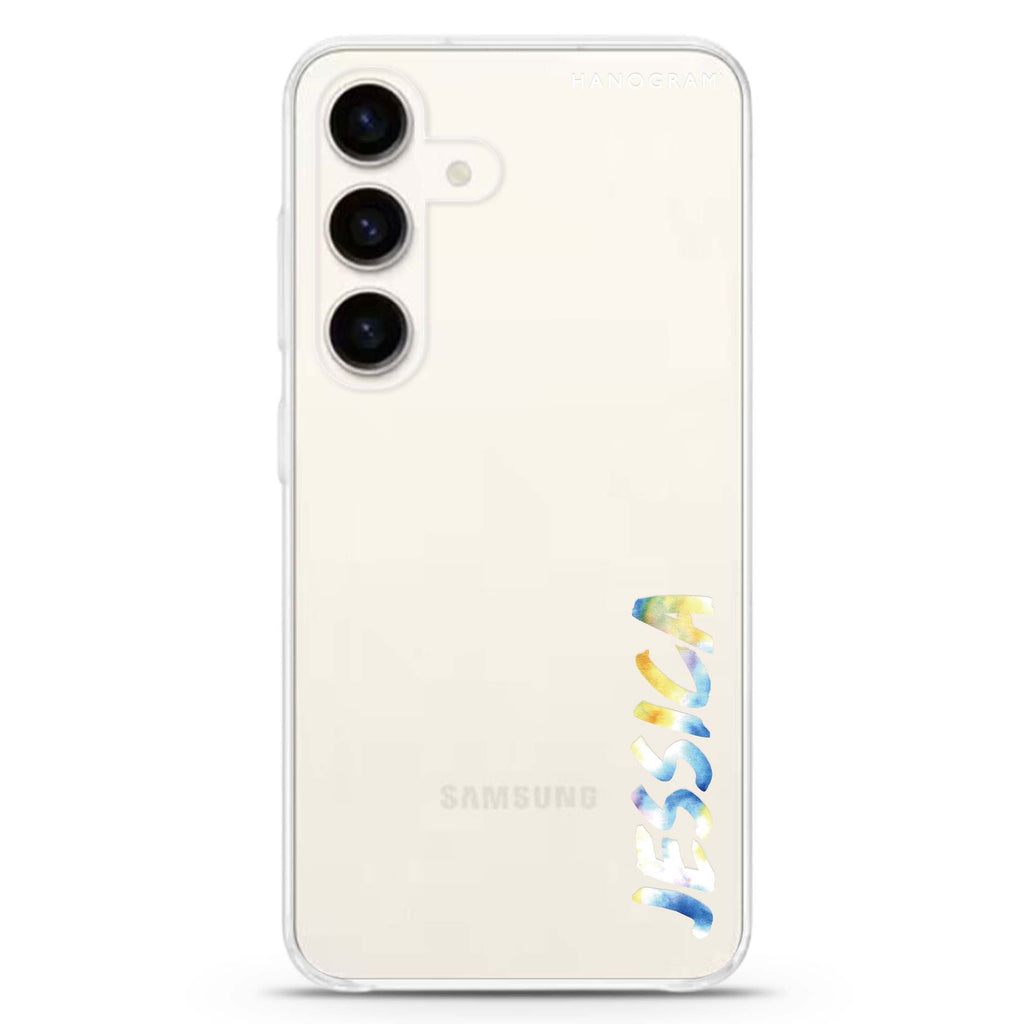 My Watercolour Name Samsung Galaxy S26/S25/S24 可加名字水晶透明保護殼正面展示