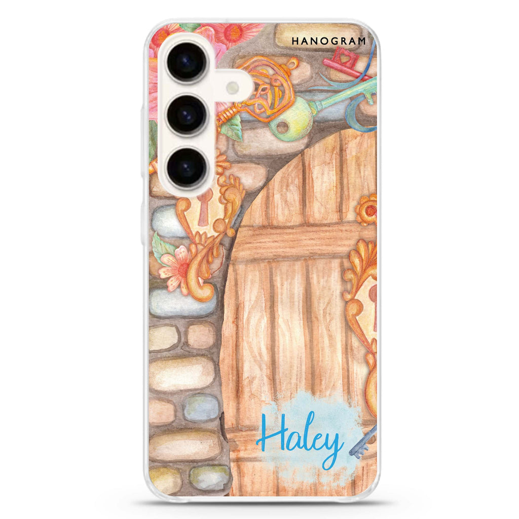 Love Castle I Samsung Galaxy S26/S25/S24 可加名字水晶透明保護殼正面展示