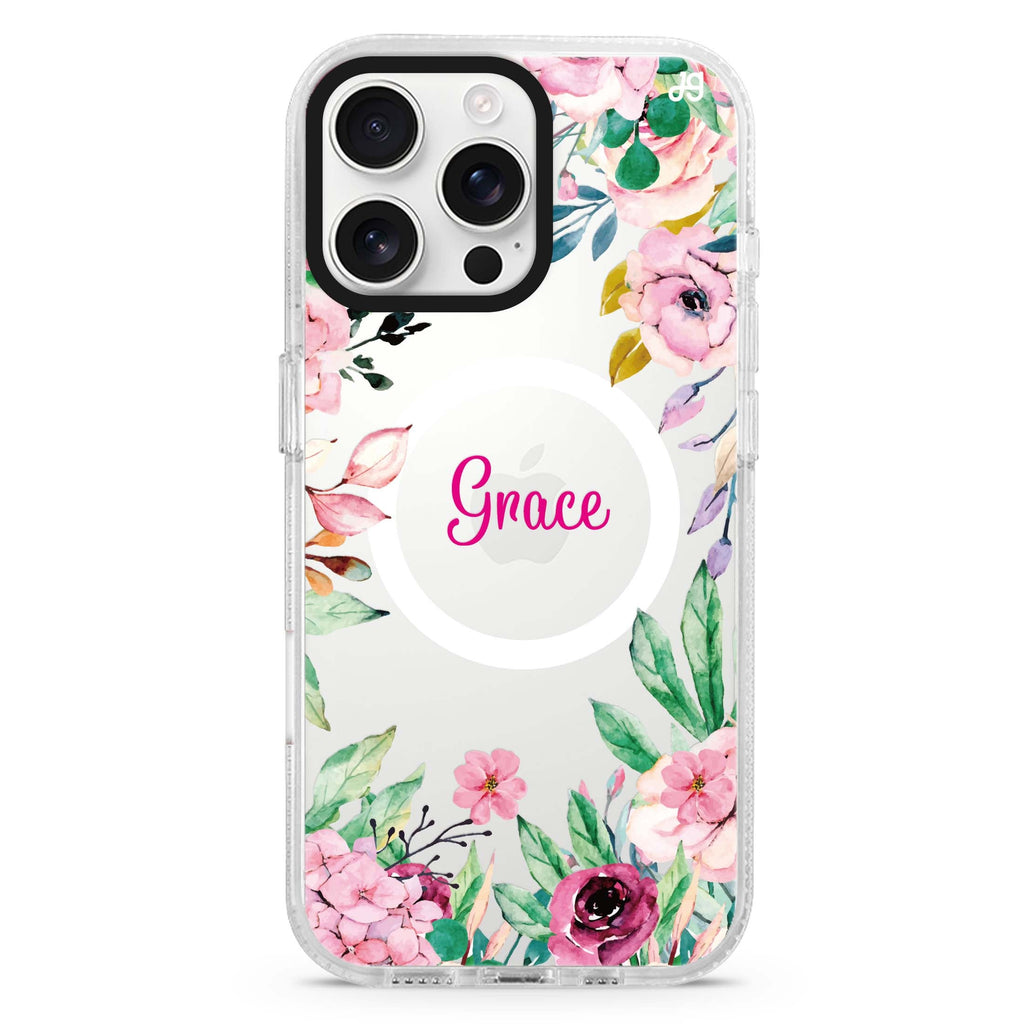 Floral Dream II Magsafe 兼容水晶透明保護殼