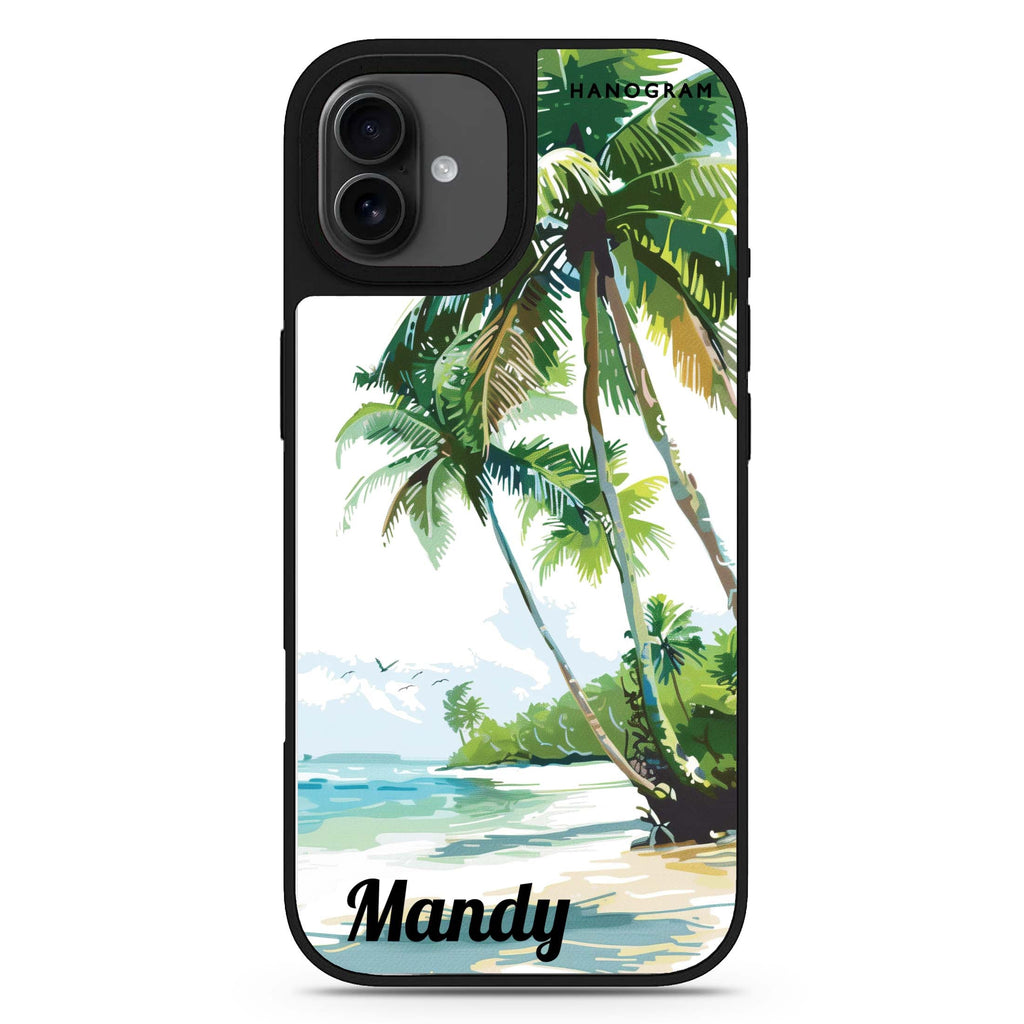 Tropical Tranquility iPhone 17 夏日海灘鏡面手機殼 主圖設計