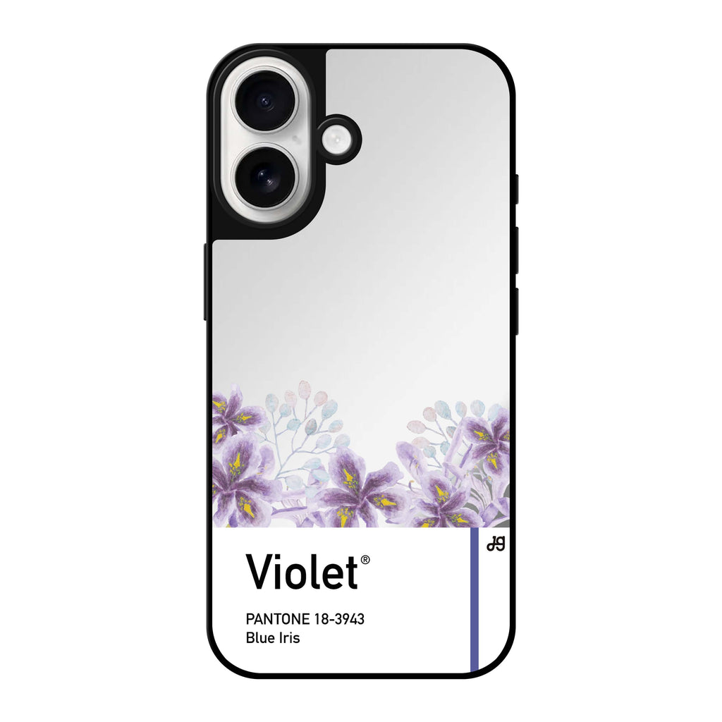 Reflective iPhone 16 Mirror Case –#18-3943 Blue Iris I Design