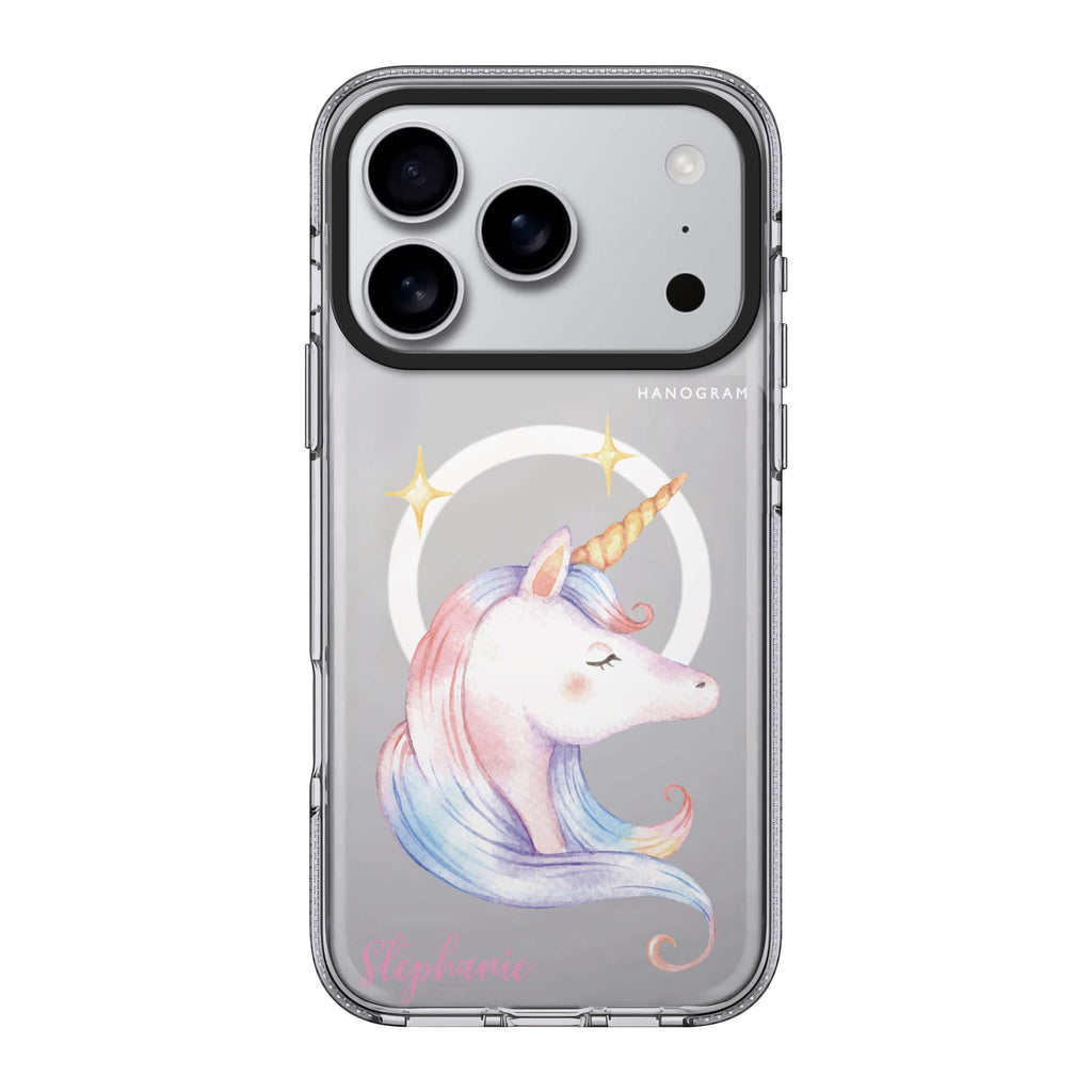 Wonderful Unicorn iPhone 17 Pro Max MagSafe 水晶透明保護殼 獨角獸圖案設計 可自訂名字及字色 圖1