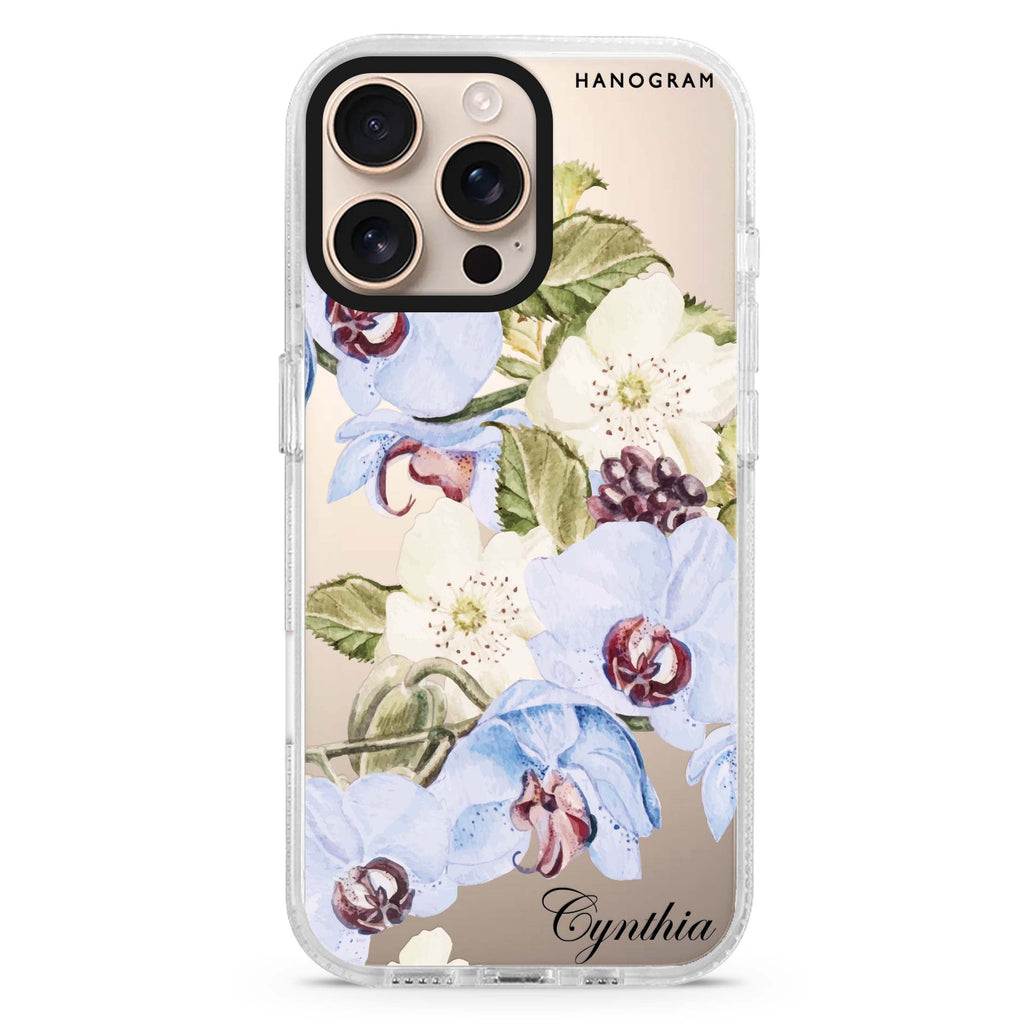 Light Blue Floral iPhone 16 Pro & 16 Pro Max Case - Personalized and Stylish Protection