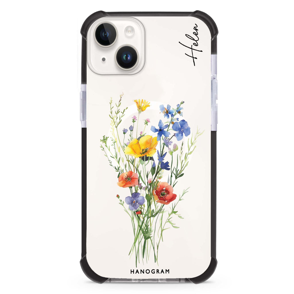 Wildflower Whimsy iPhone 15 Plus Magsafe 兼容超強防摔保護殼