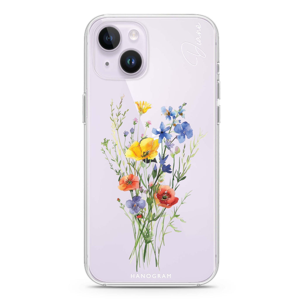 Wildflower Whimsy iPhone 15 水晶透明保護殼