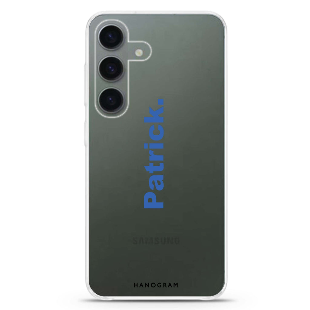 Minimal Charm Samsung Galaxy S26/S25/S24 可加名字水晶透明保護殼正面展示