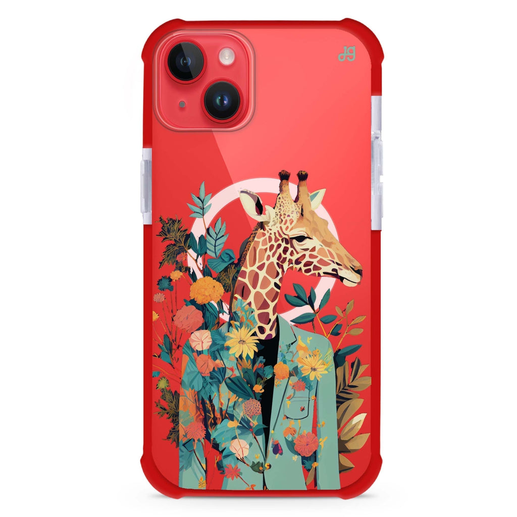 Giraffe & floral iPhone 15 Plus Magsafe 兼容超強防摔保護殼