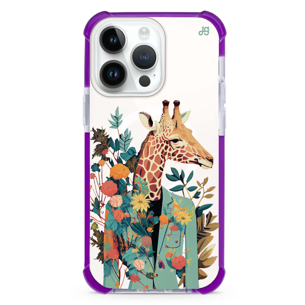 Giraffe & floral iPhone Magsafe 兼容超強防摔保護殼
