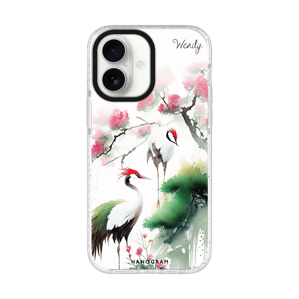 Pines & cranes iPhone 17 水晶透明保護殼正面展示