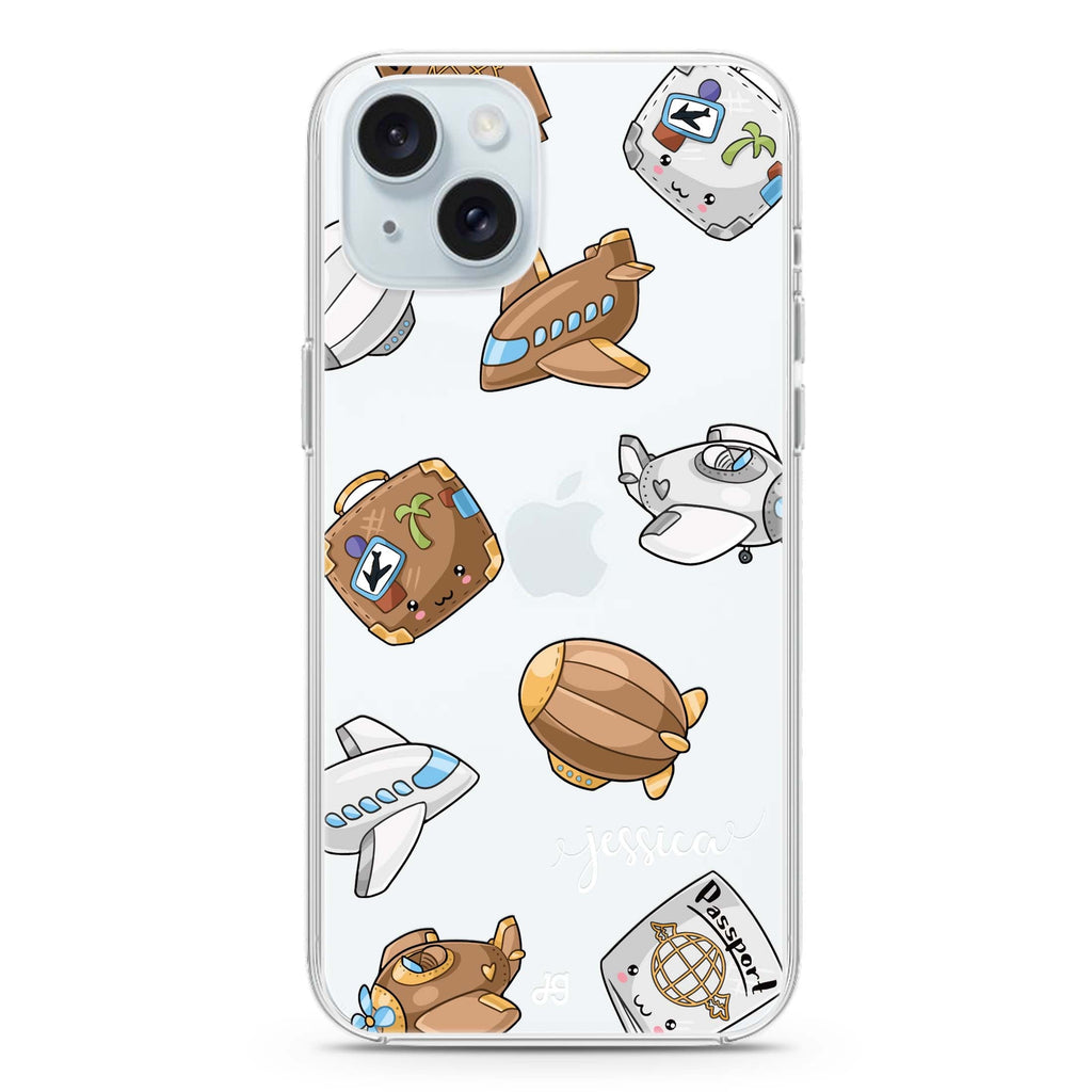 Cartoon AirPlane iPhone 15 plus 水晶透明保護殼