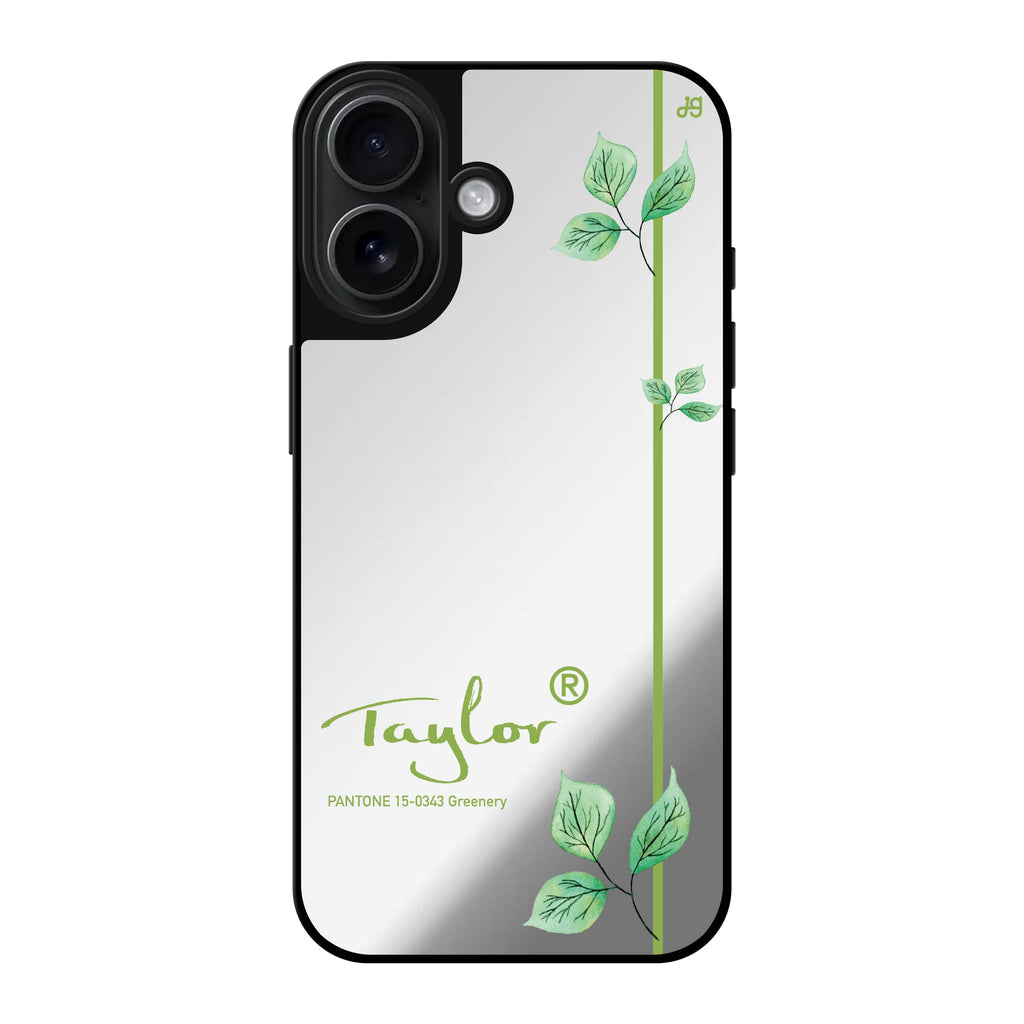 Reflective iPhone 16 Mirror Case –#15-0343 Greenery II Design
