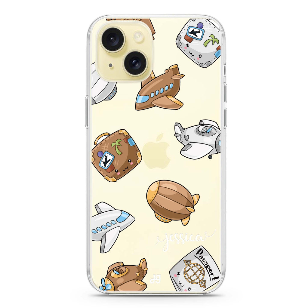 Cartoon AirPlane iPhone 15 水晶透明保護殼
