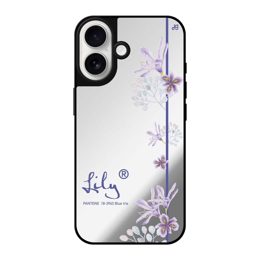 Reflective iPhone 16 Mirror Case –#18-3943 Blue Iris II Design