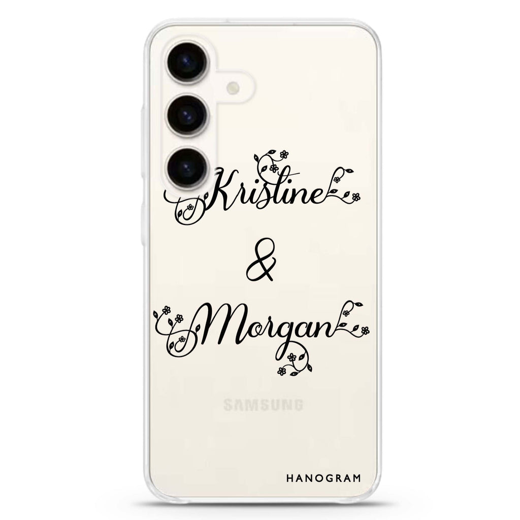 Natural & Us Samsung Galaxy S26/S25/S24 可加名字水晶透明保護殼正面展示