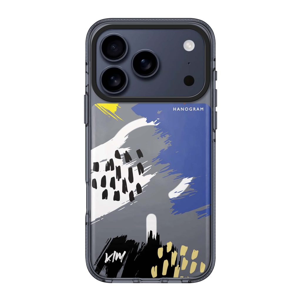 Trendy Abstract I iPhone 17 Pro Max MagSafe 水晶透明保護殼 抽象圖案設計 可自訂名字 圖1