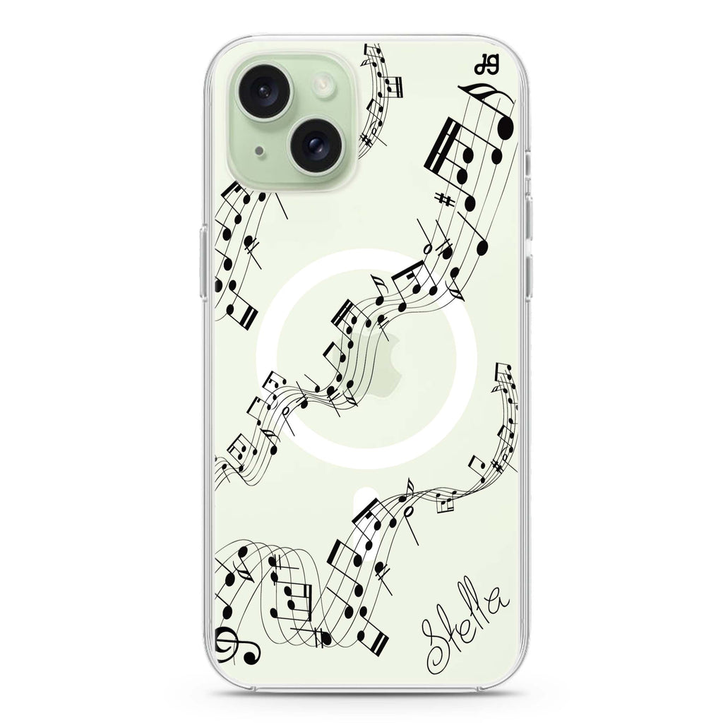 Music iPhone 15 Plus Magsafe 兼容水晶透明保護殼