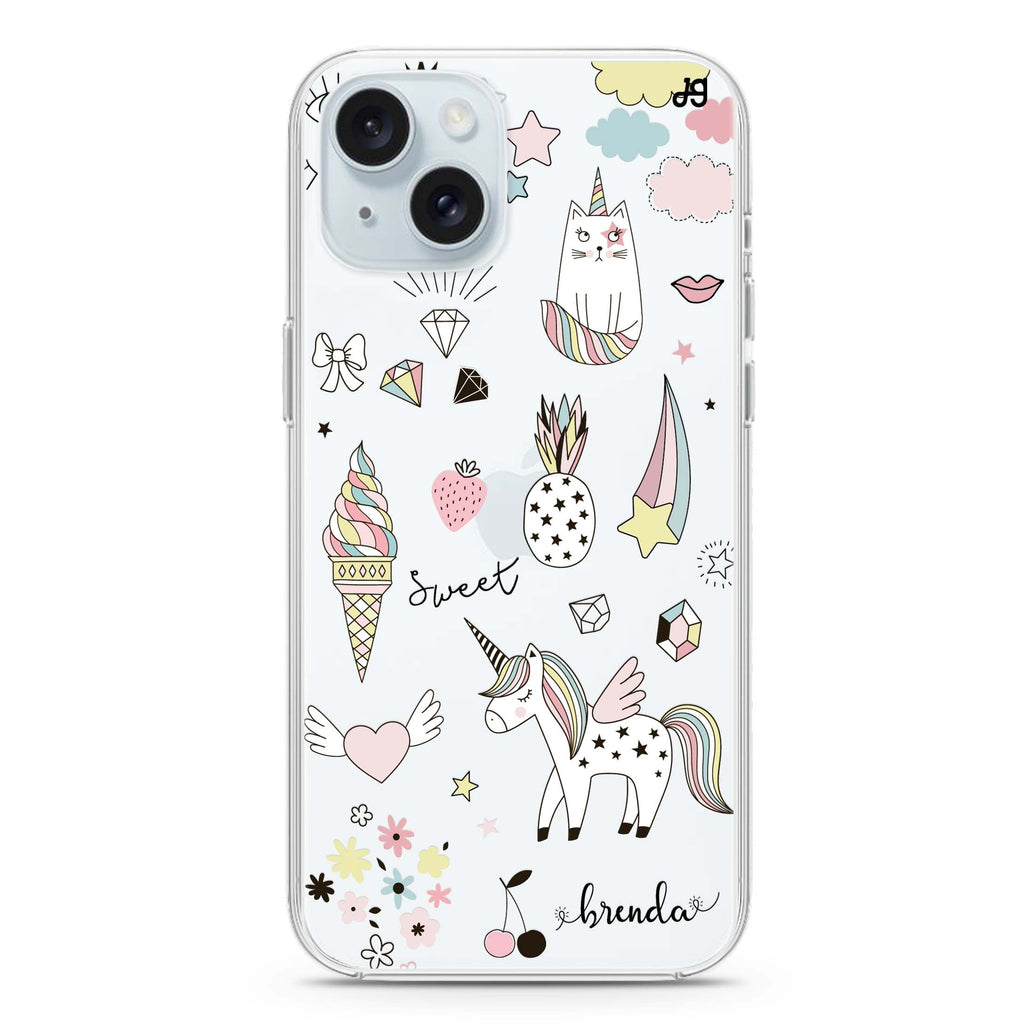My lovely Cartoon iPhone 15 水晶透明保護殼