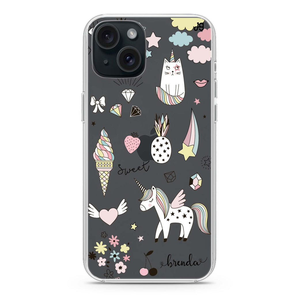 My lovely Cartoon iPhone 15 plus 水晶透明保護殼