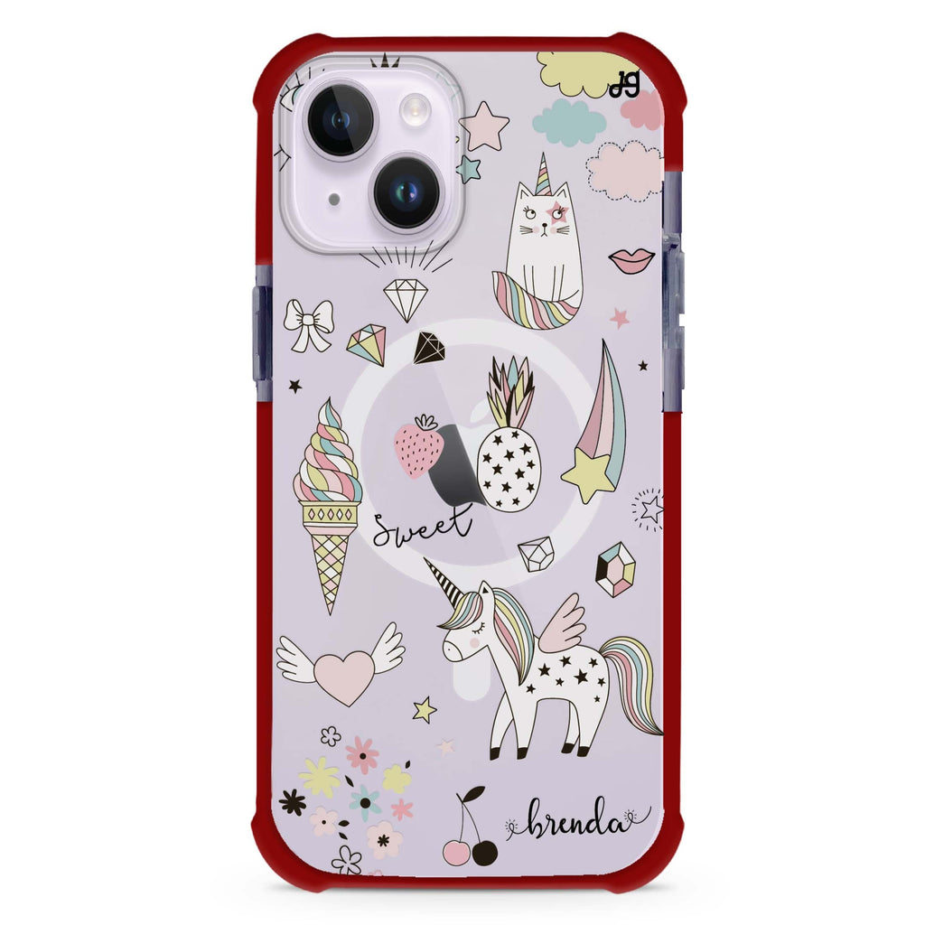 My lovely Cartoon iPhone 15 Plus Magsafe 兼容超強防摔保護殼
