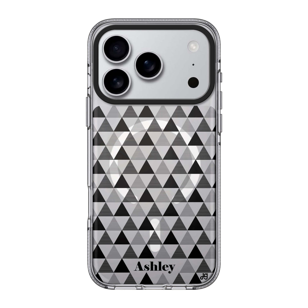 Triangles Seamless iPhone 17 Pro Max MagSafe 水晶透明保護殼 圖案款設計 可自訂名字 圖1