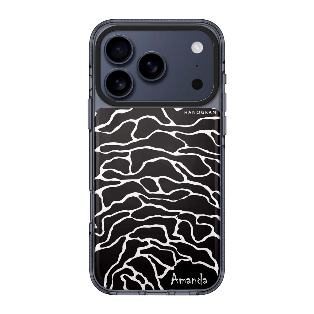 Contour Mapping iPhone 17 Pro Max MagSafe 水晶透明保護殼 抽象圖案設計 可自訂名字 圖1