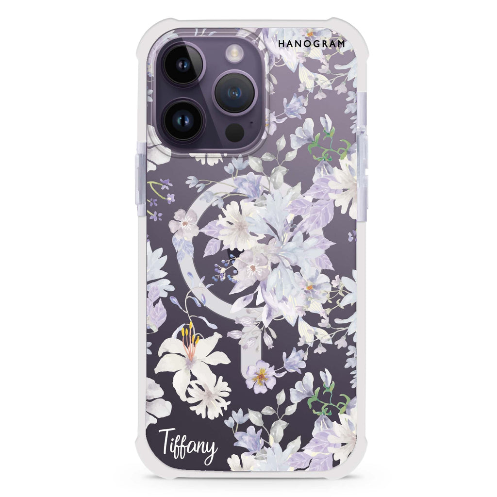 Serene Flowers Pattern iPhone Magsafe 兼容超強防摔保護殼
