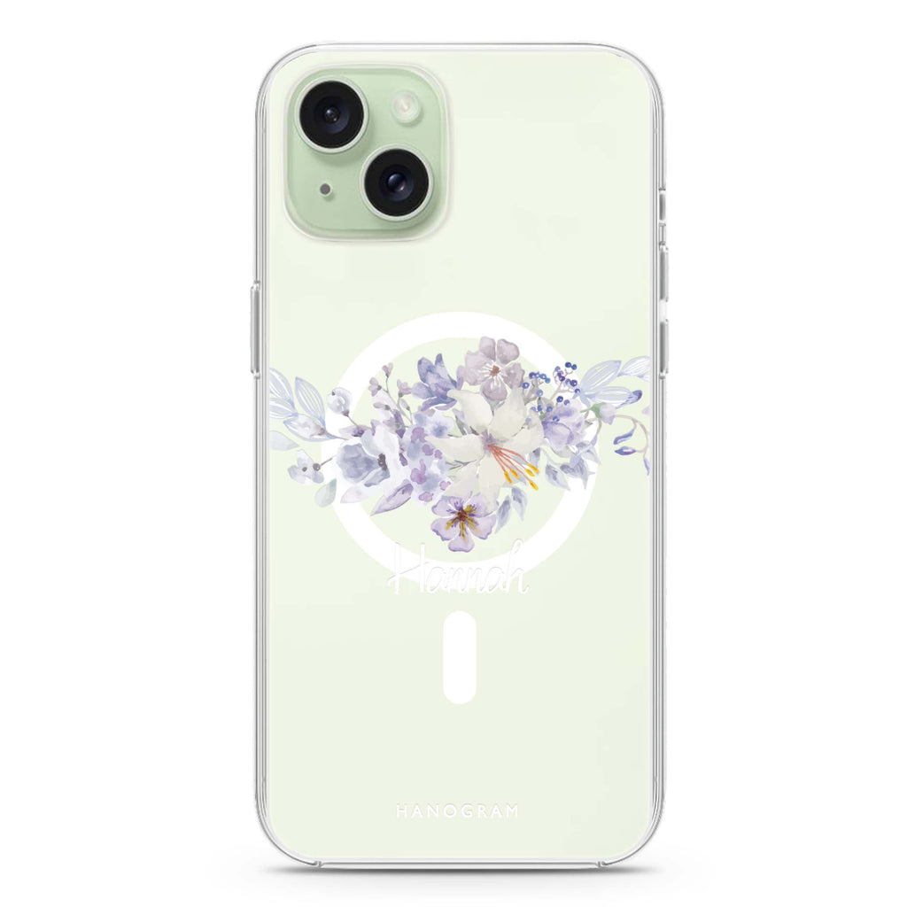 Serene Flowers & Me iPhone 15 Magsafe 兼容水晶透明保護殼