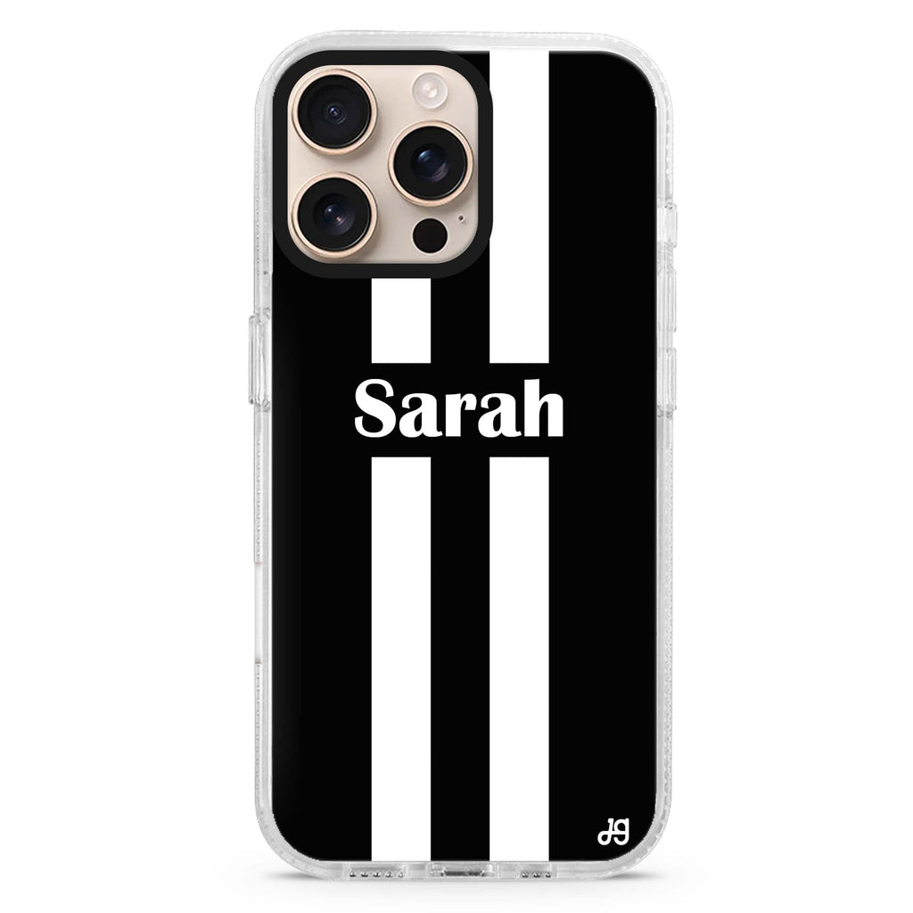 Black and white Stripes Magsafe 兼容水晶透明保護殼